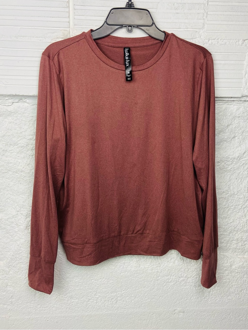 lukka.lux Rust Crewneck Long-Sleeve Top size medium
